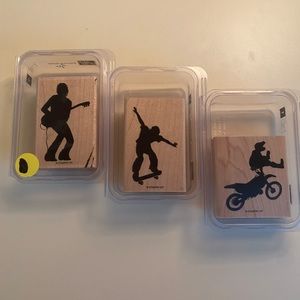 Stampin’ Up! Lot of 3 retired wood block stamps. Super clean.